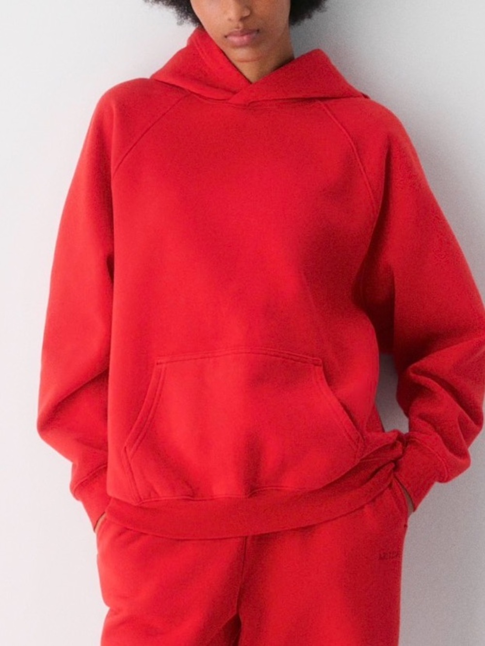 Aritzia Red Hooded Sweatshirt